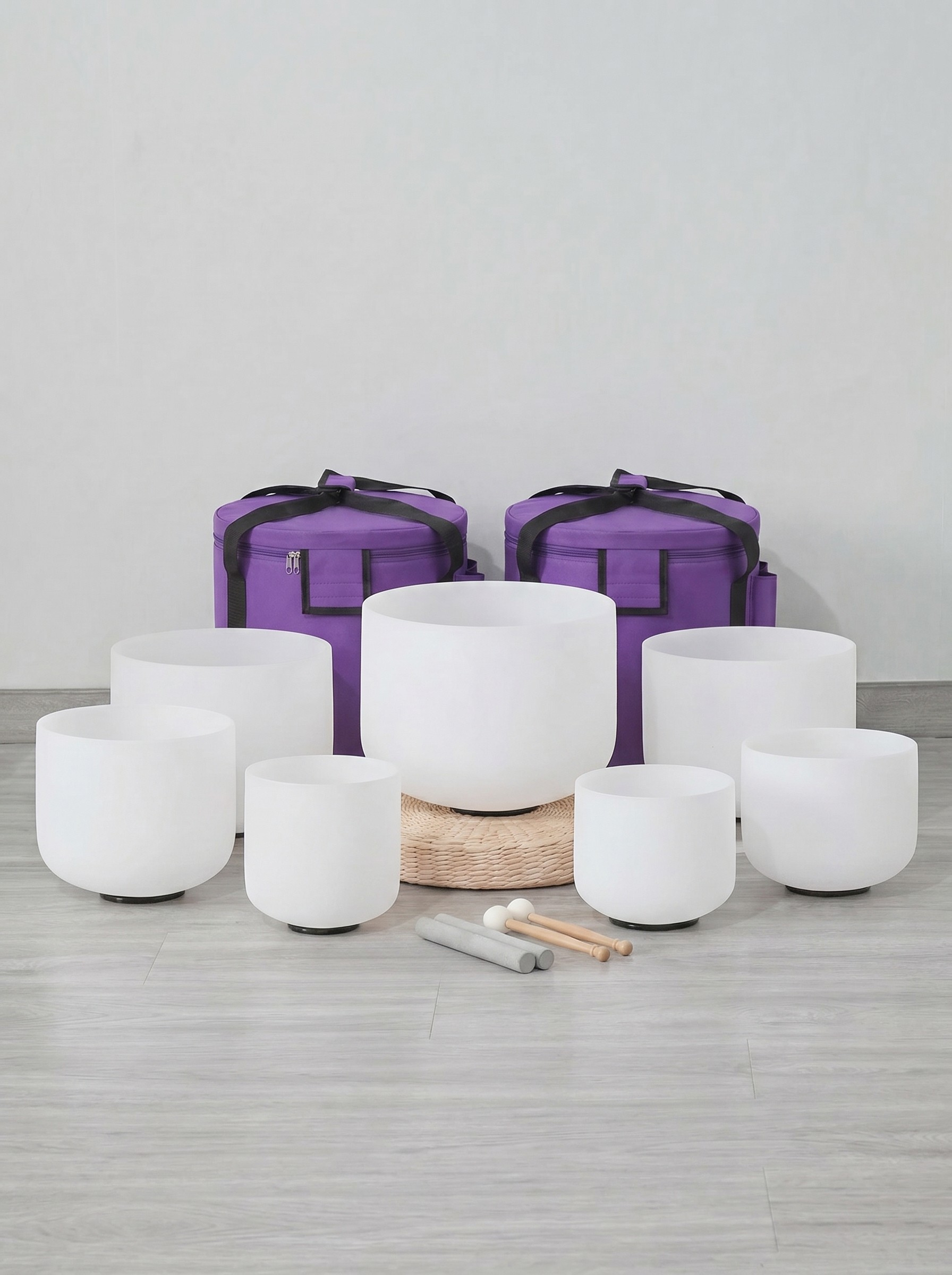 Set de 7 Cuencos de Cuarzo 6” – 12”