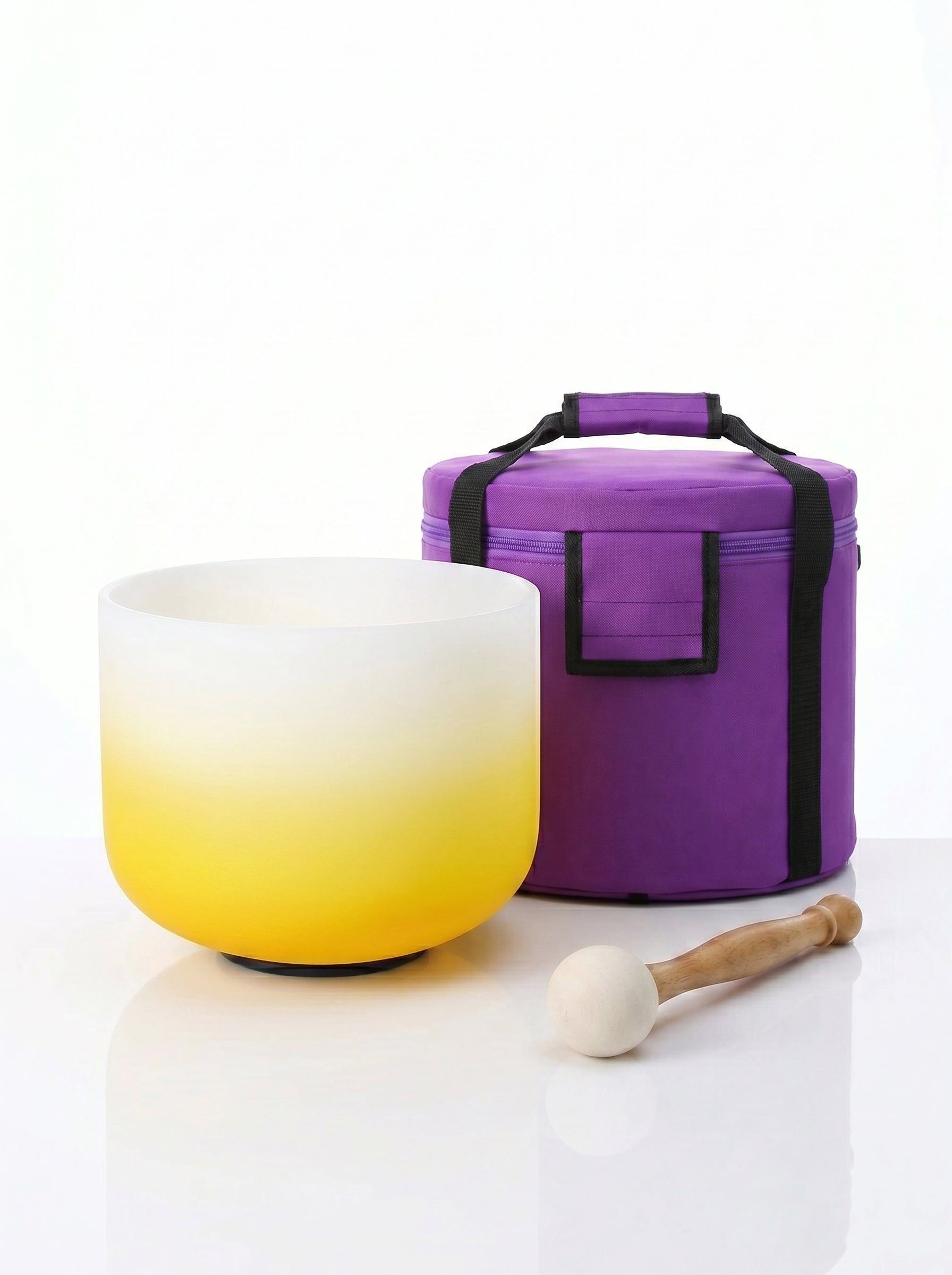 Cuenco de Cuarzo Aura Amarilla + Bolso de Transporte