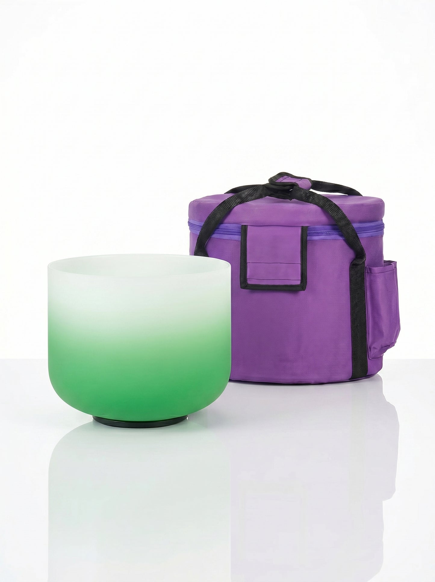 Cuenco de Cuarzo Aura Verde + Bolso de Transporte