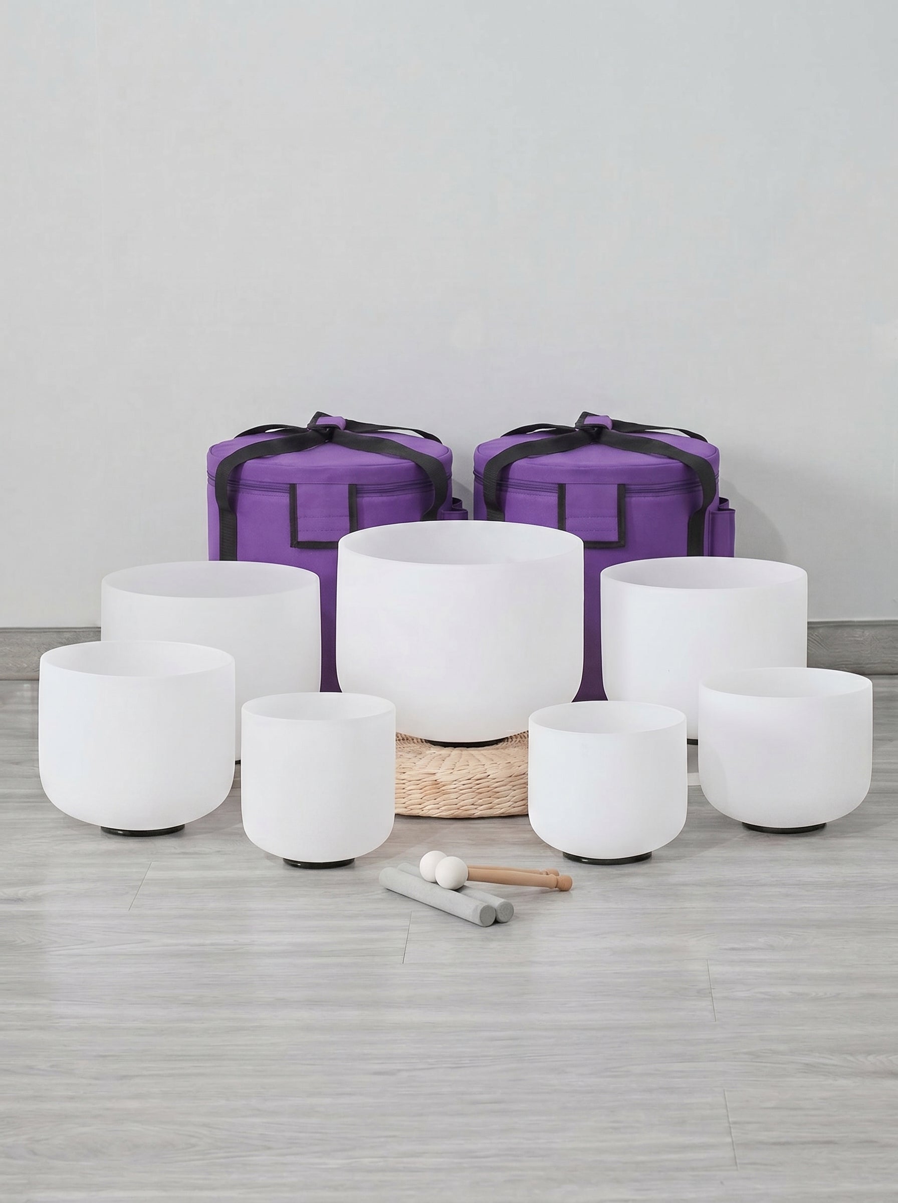 Set de 7 Cuencos de Cuarzo 6” – 12”