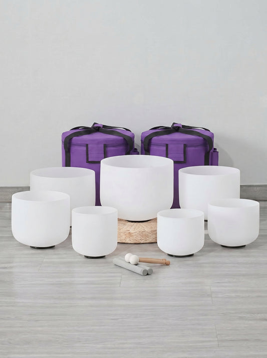 Set de 7 Cuencos de Cuarzo 6” – 12”