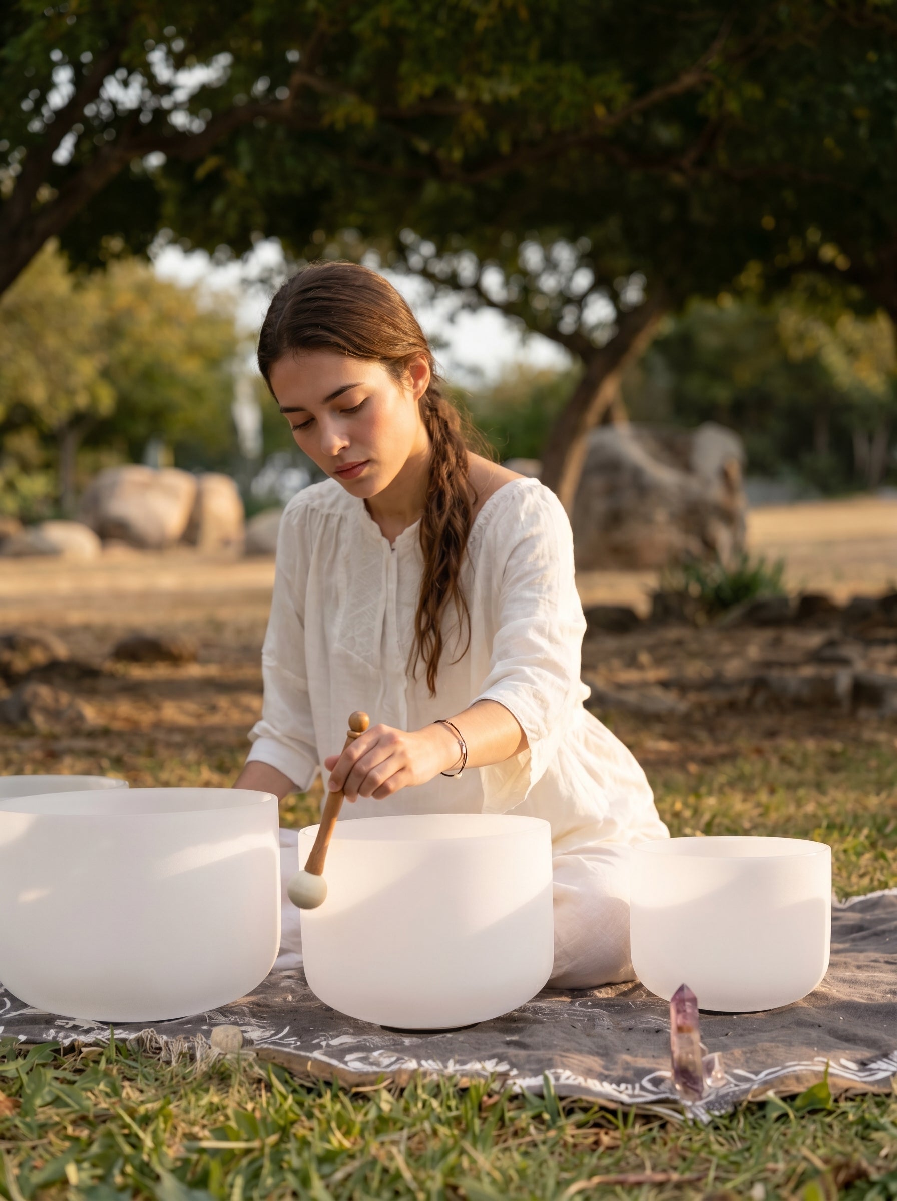 Set de 7 Cuencos de Cuarzo 8" - 14"