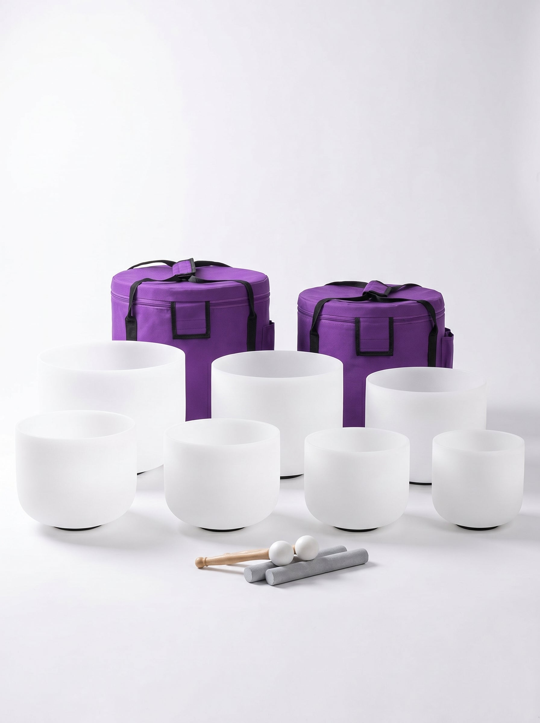 Set de 7 Cuencos de Cuarzo 8" - 14"