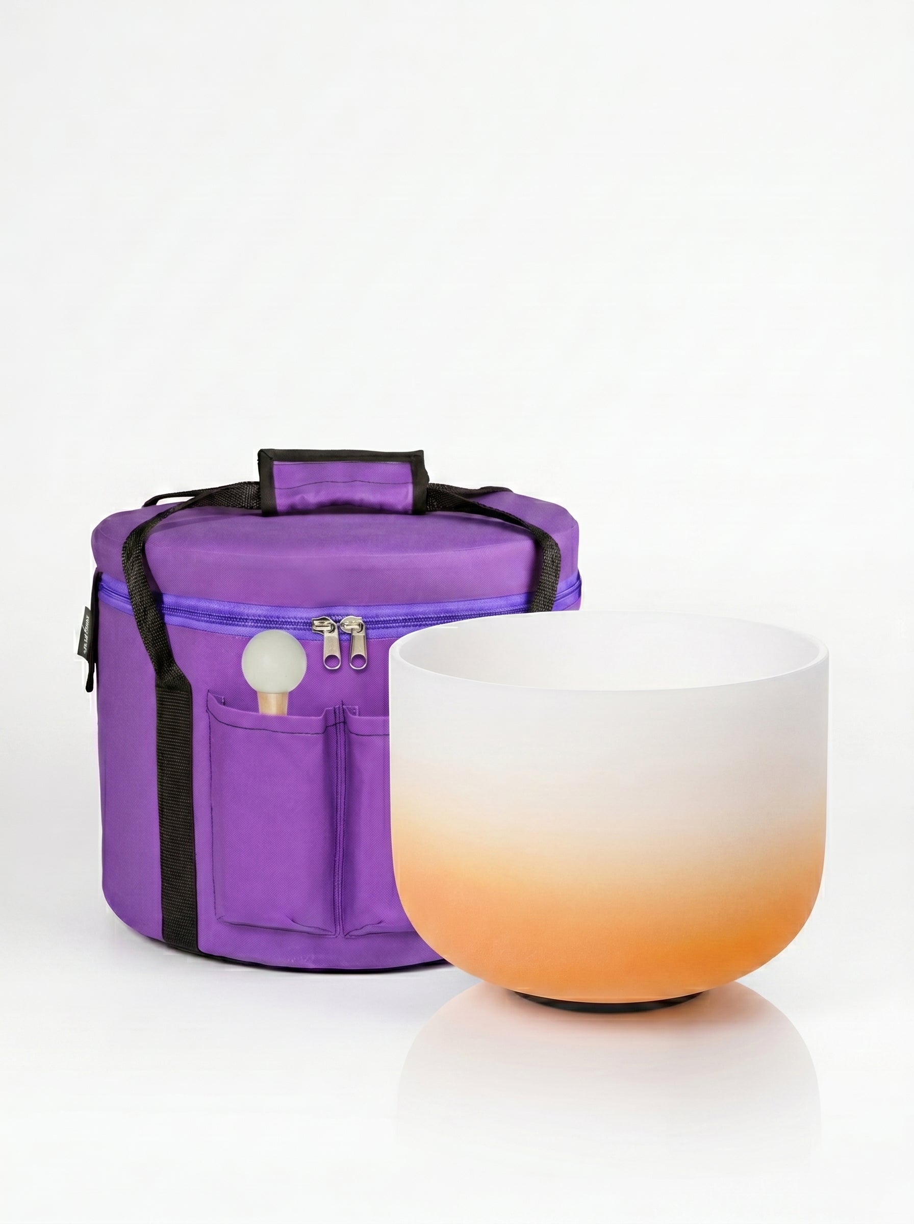 Cuenco de Cuarzo Aura Naranja + Bolso de Transporte