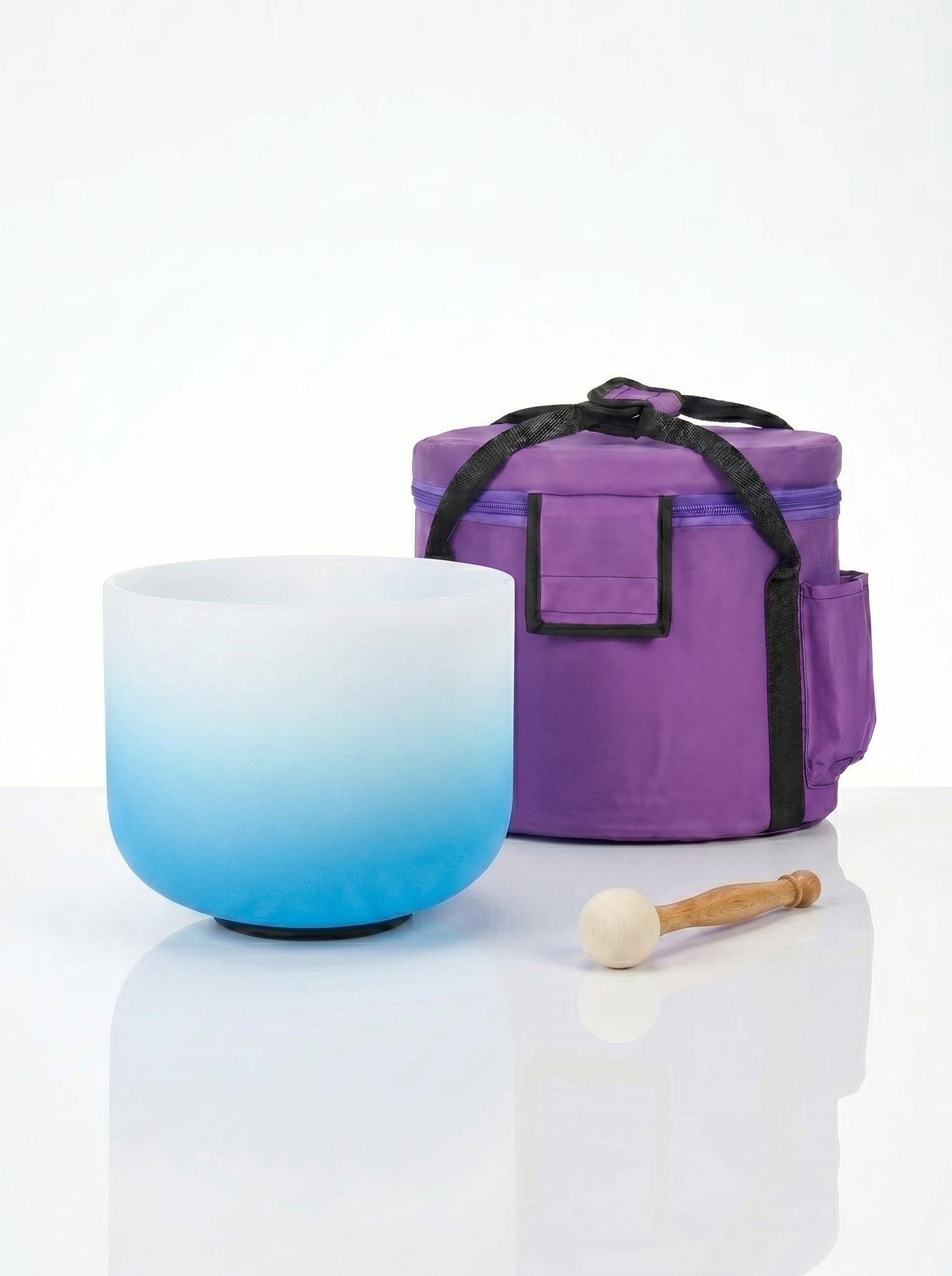 Cuenco de Cuarzo Aura Azul + Bolso de Transporte