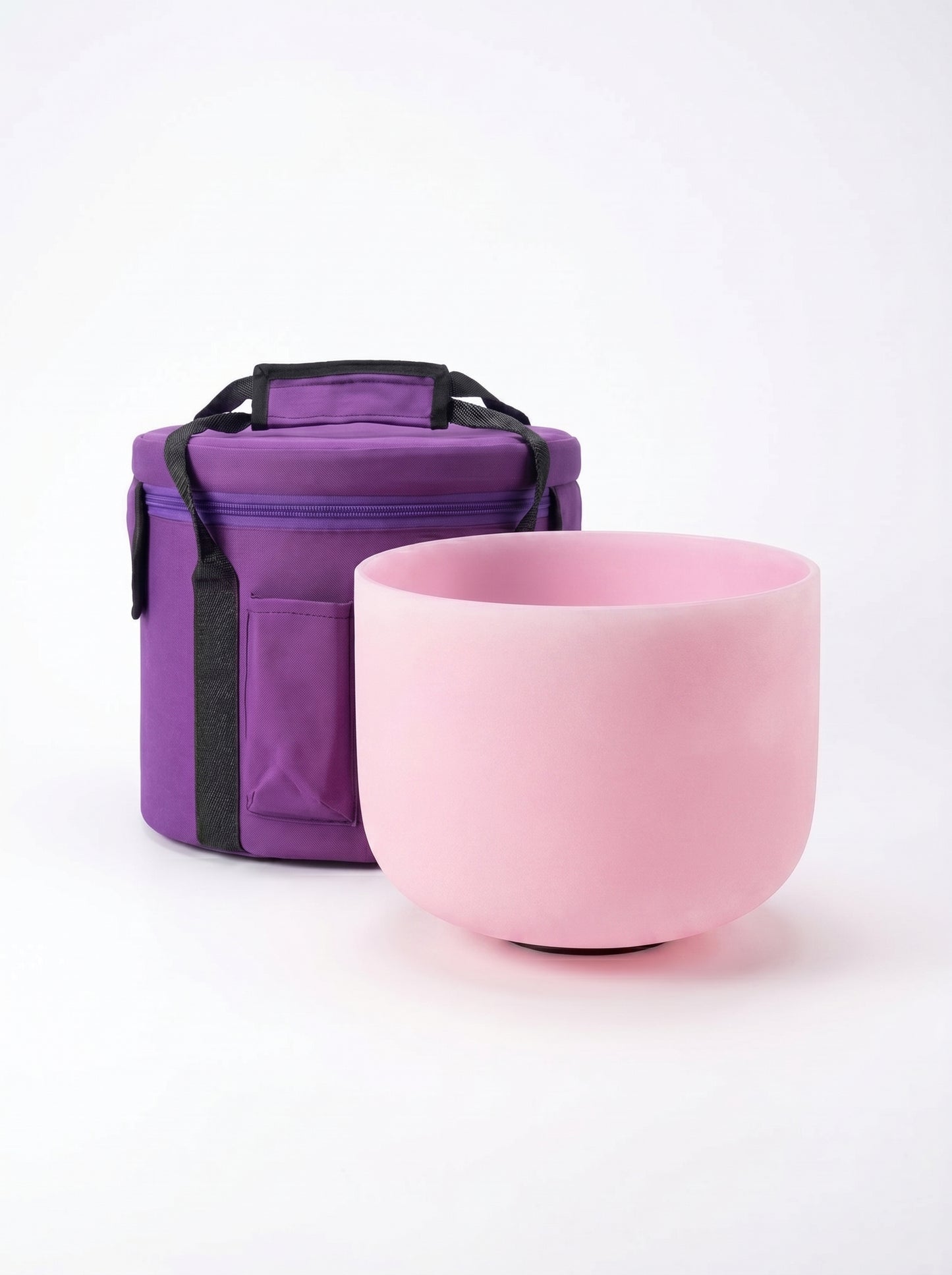 Cuenco de Cuarzo Rosa Pastel + Bolso de Transporte